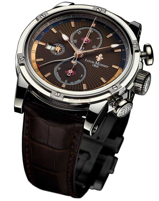 Louis Moinet Geograph Steel Havana Dial LM-24.10.95