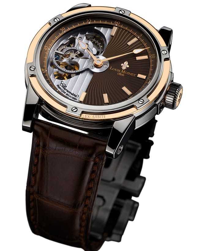 Louis Moinet Mecanograph Titanium & Rose Gold Havana Dial LM-31.40.95