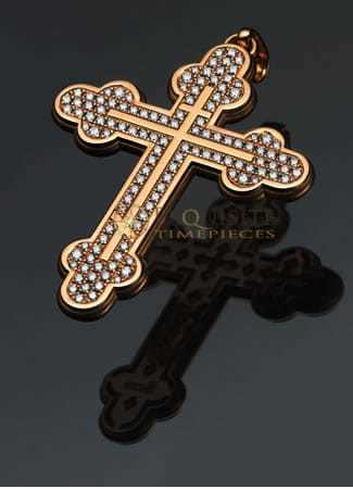 Strom Agonium Orthodox Cross Redgold with Diamonds 