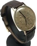 Vintage Lucien Piccard Coin Watch 14k Gold image 3 thumbnail