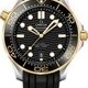 Omega Seamaster Diver 300M Co-Axial Master Chronometer Black Dial Yellow Gold on Strap image 0 thumbnail