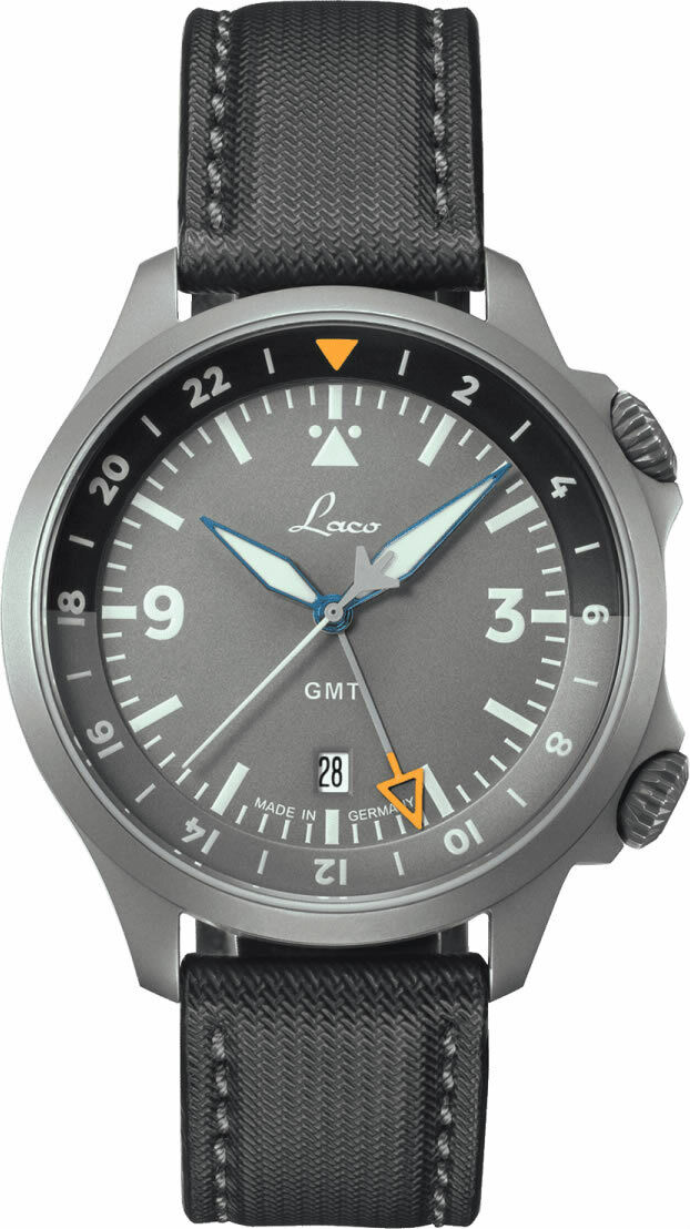 Laco Pilot Frankfurt GMT Schwarz Gray