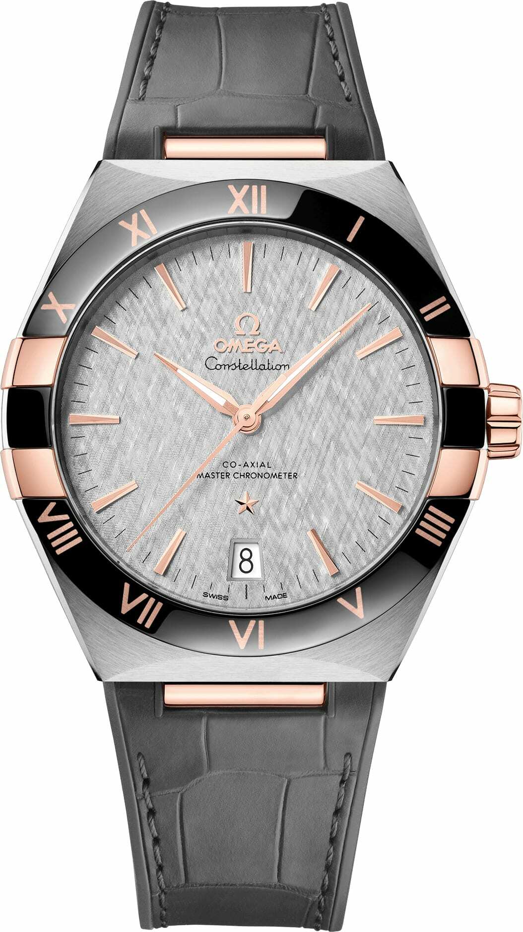 Omega Constellation Co-Axial Master Chronometer Steel Gold Grey Dial on Strap