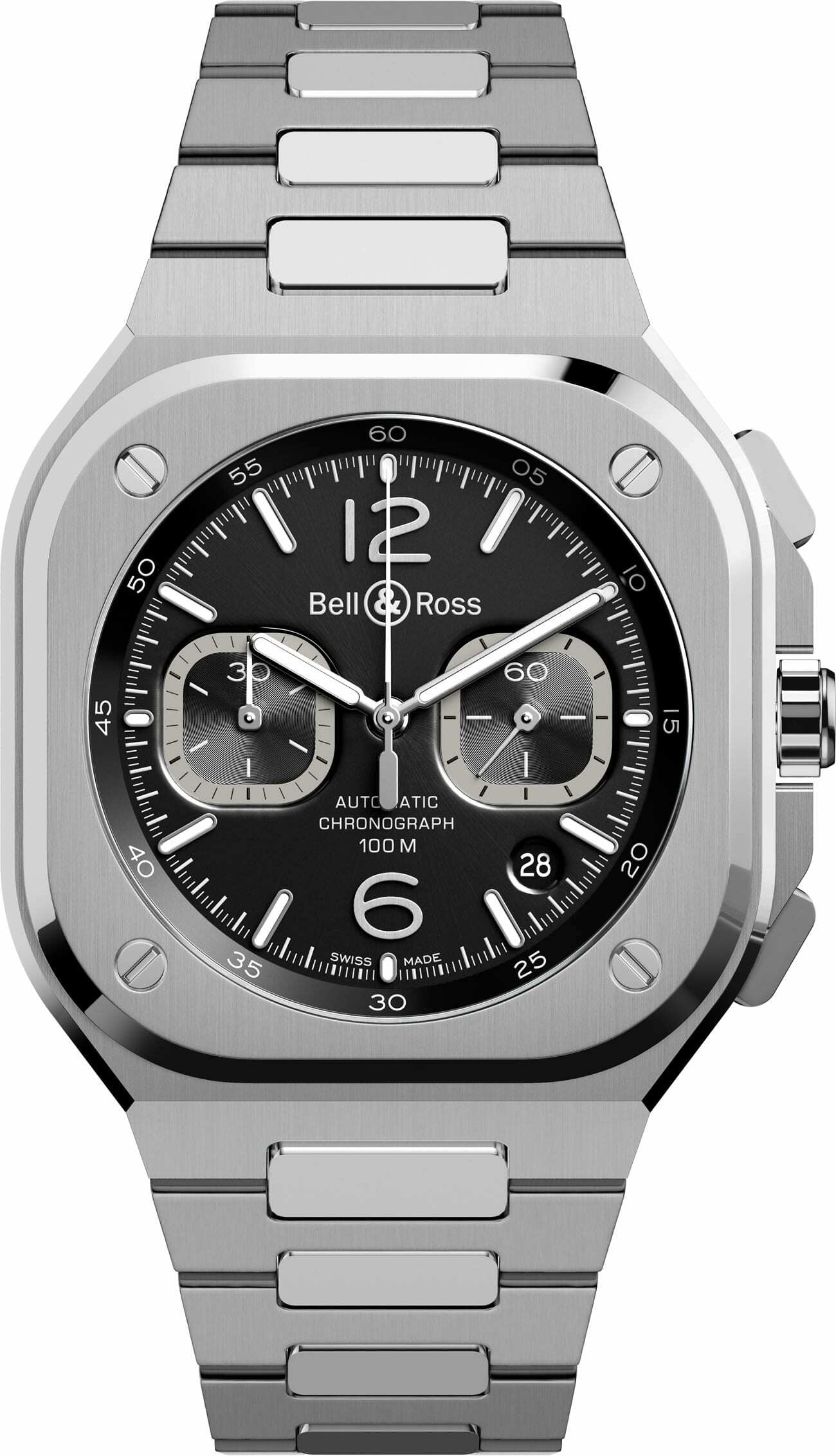 Bell & Ross BR 05 Chrono Black Steel on Bracelet