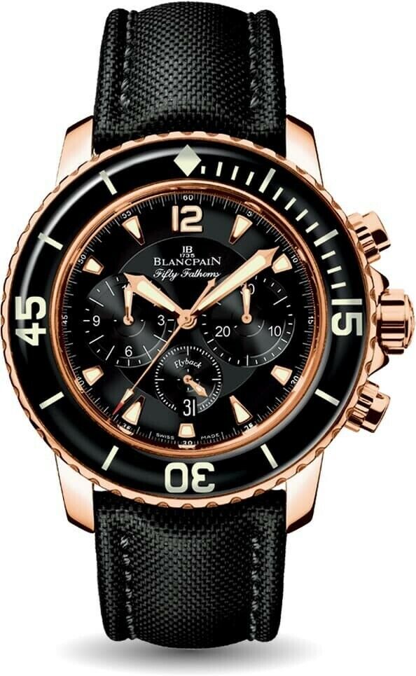 Blancpain Flyback Chronograph Fifty Fathoms Rose Gold Deployment Clasp 5085F 3630 52B