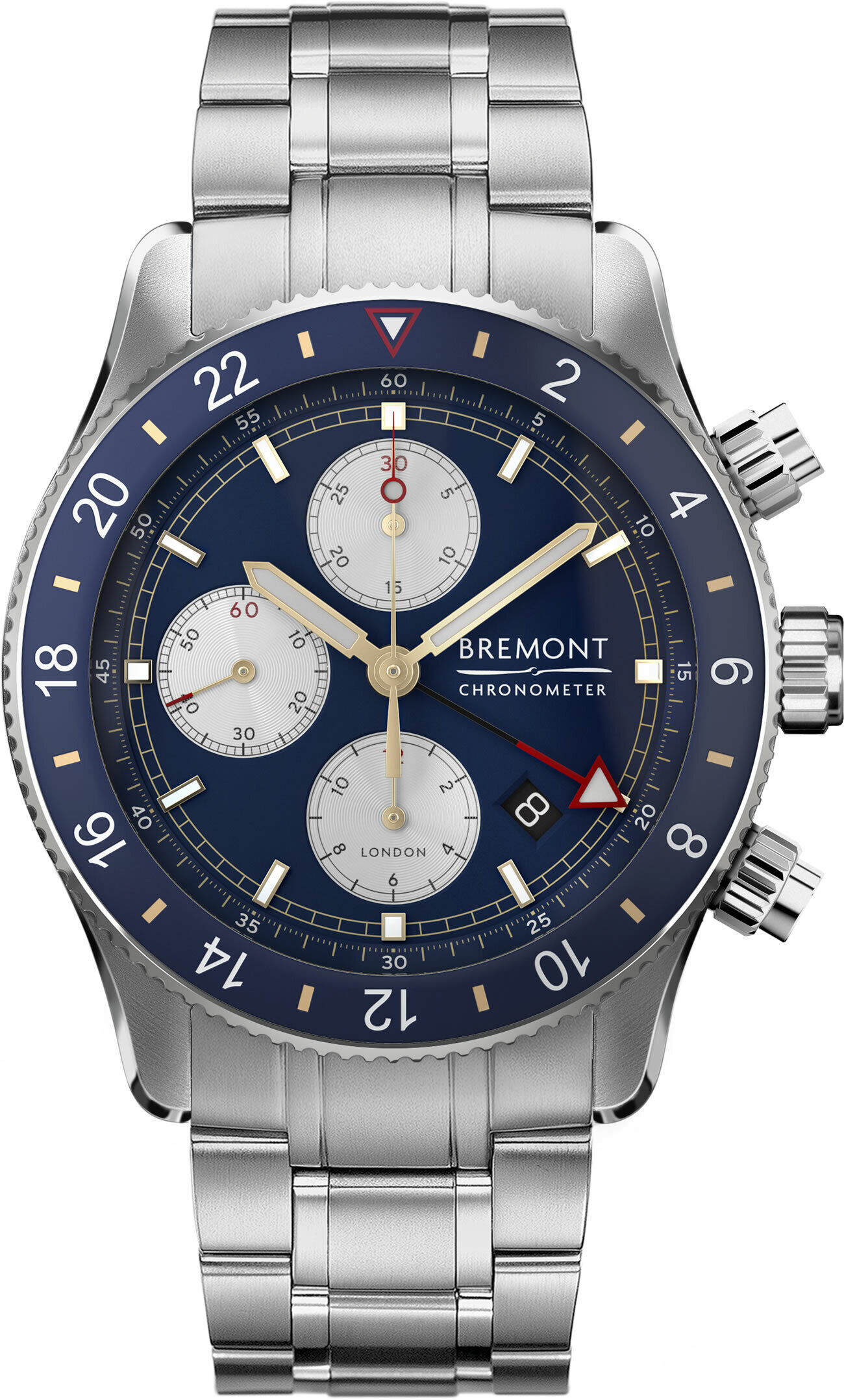 Bremont Supermarine Chronograph Blue Dial on Bracelet