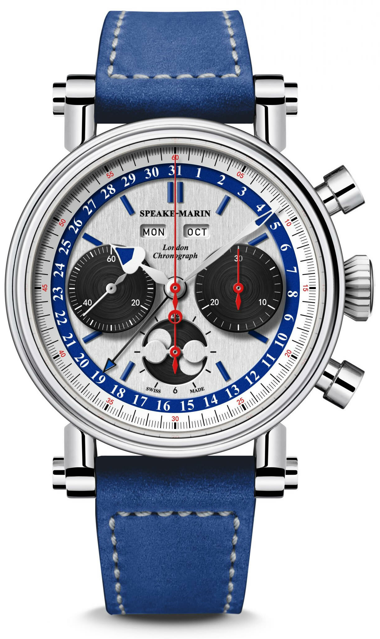 Speake-Marin London Chronograph Triple Date Blue Dial