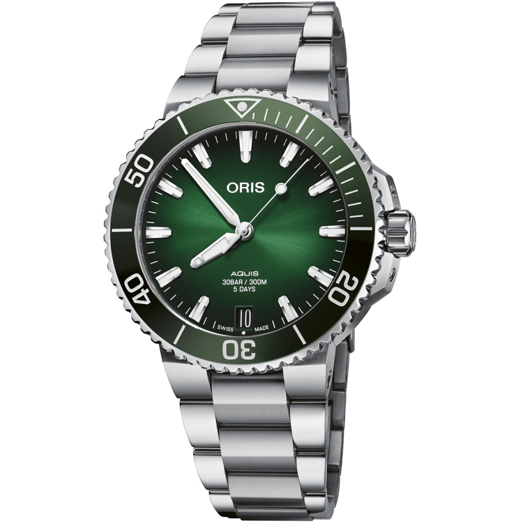 Oris Aquis Date Calibre 400 41.5mm Green Dial