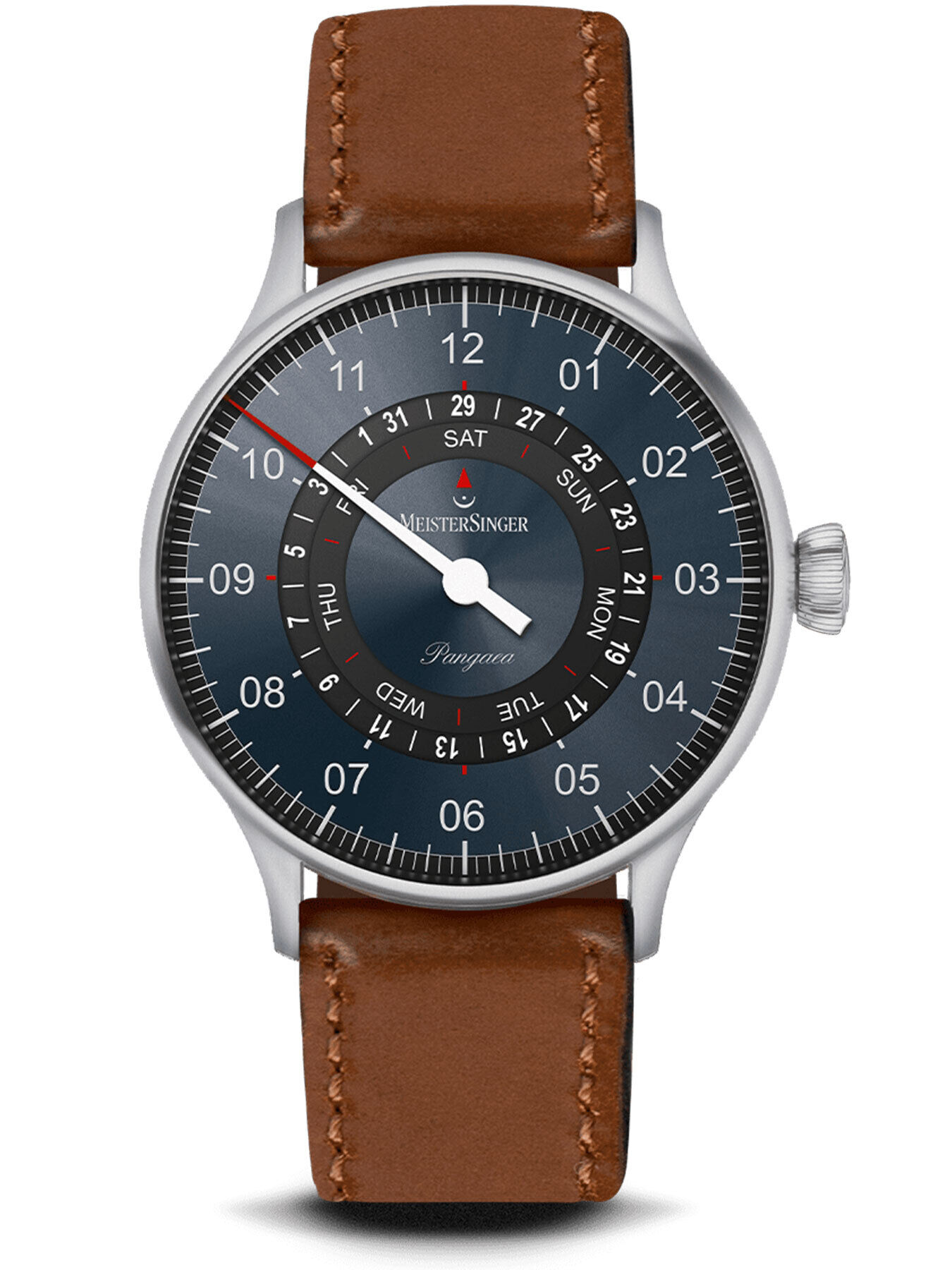 MeisterSinger Pangaea Day Date Sunburst Steel Blue / Black PDD9Z17B