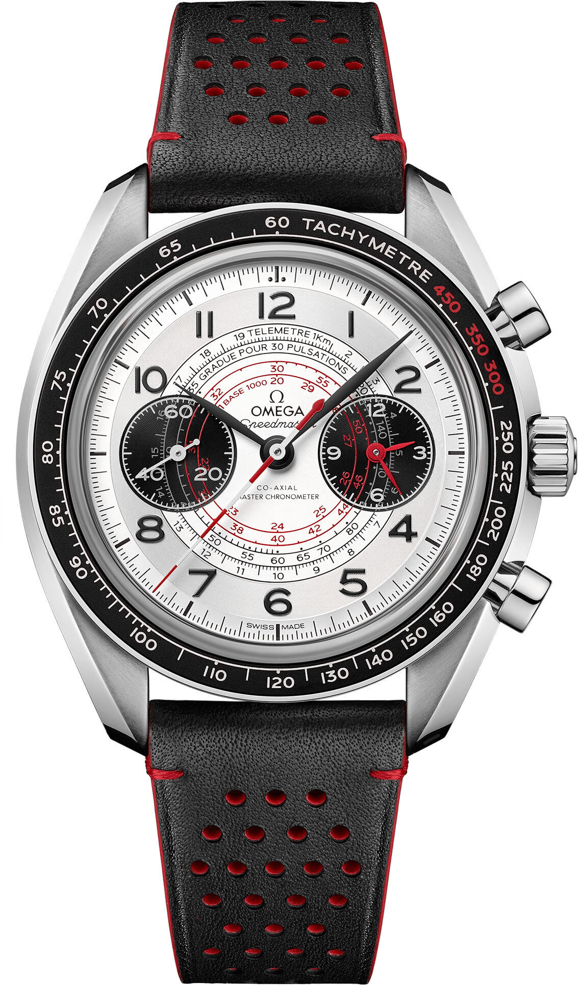 Omega Speedmaster Chronoscope 43mm Silver & Black Dial on Strap