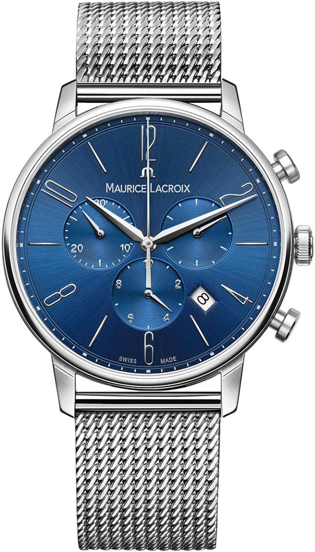 Maurice Lacroix Eliros Chronograph Dark Blue Dial Milanese EL1098-SS006-420-1