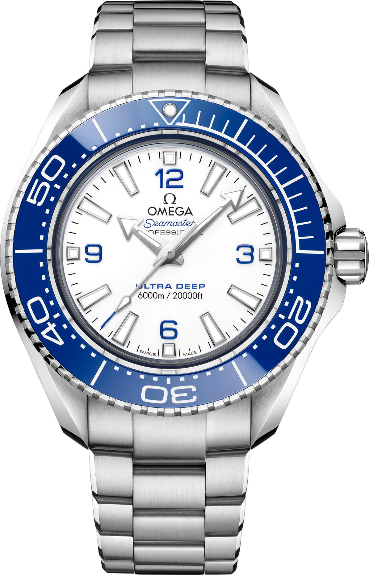 Omega Seamaster Planet Ocean 6000m Ultra Deep White Dial 45.5mm on Bracelet