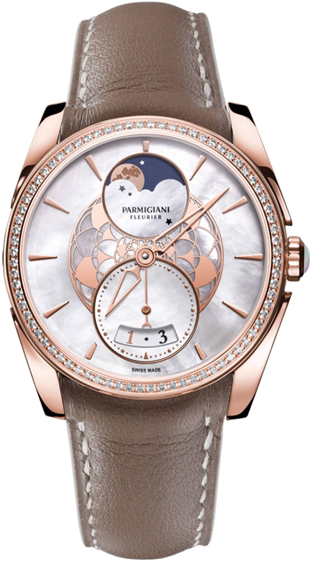 Parmigiani Fleurier Tonda Metropolitaine Selene Rose Gold Set White Mop PFC283-1063300-HC6121