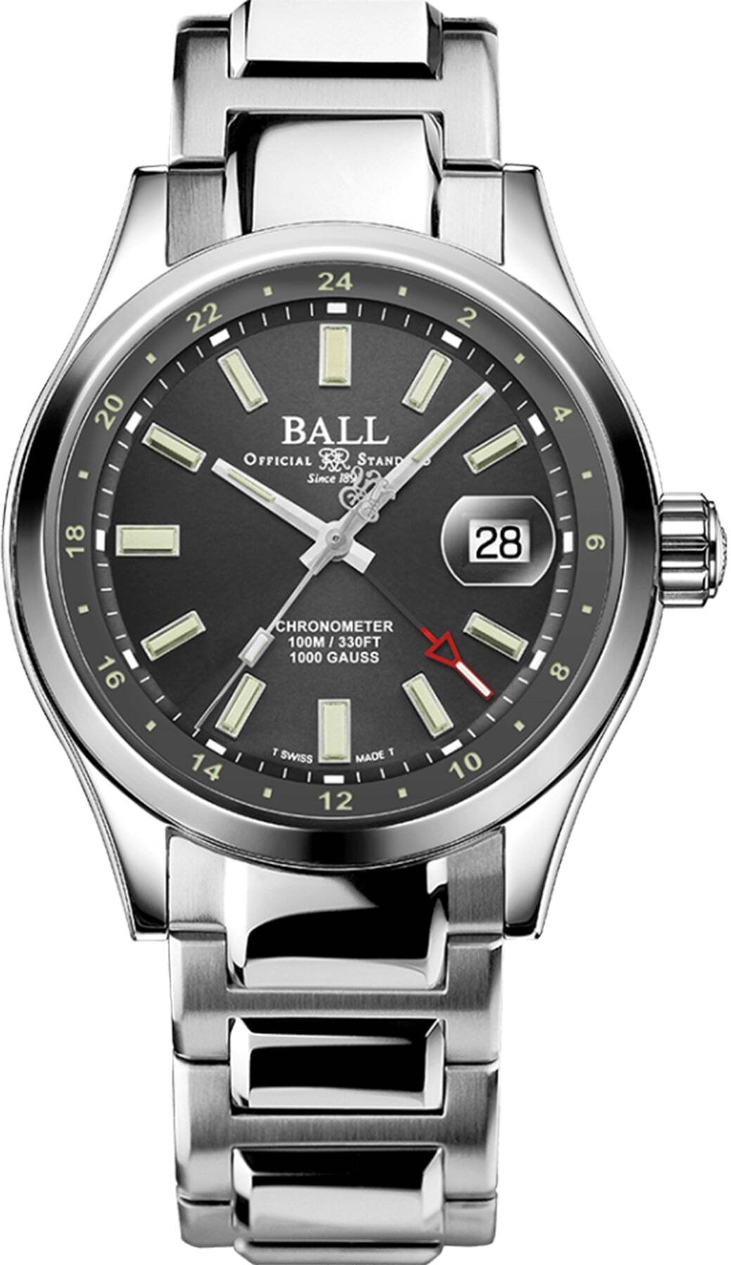Ball Engineer III Endurance 1917 GMT 41mm Grey Dial Rainbow Tubes