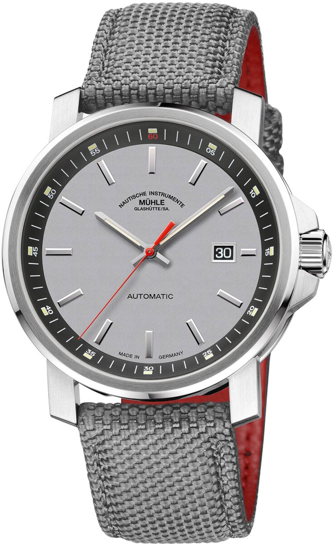 Mühle Glashütte 29ER Big Silver Grey Dial on Strap