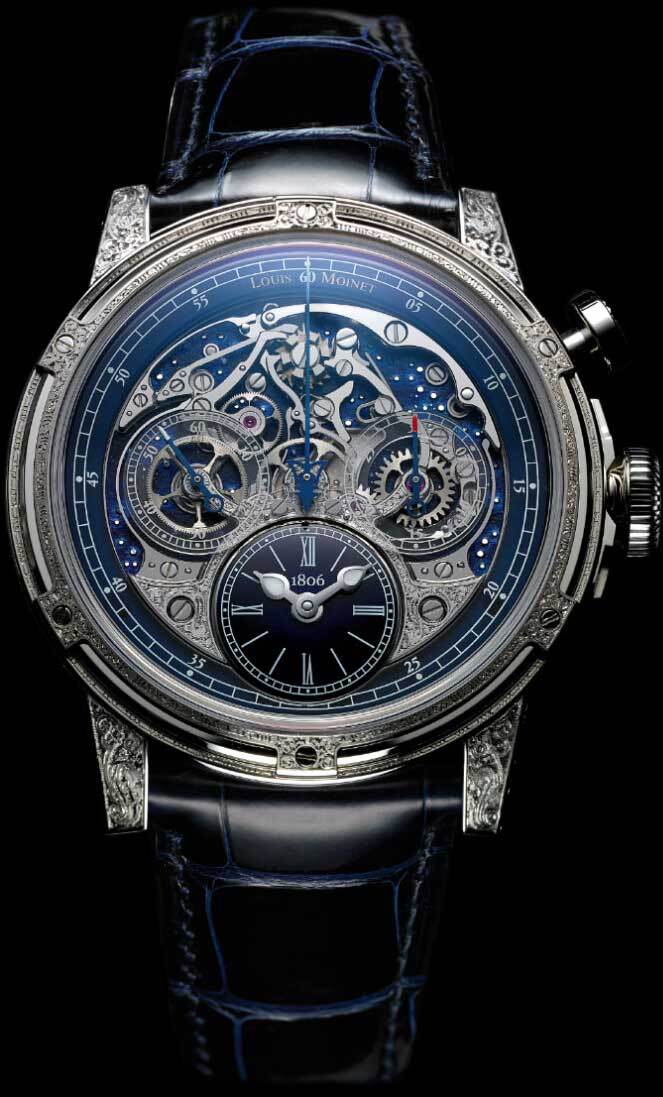 Louis Moinet Memoris Red Eclipse 18k White Gold Chronograph LM-54.71.21