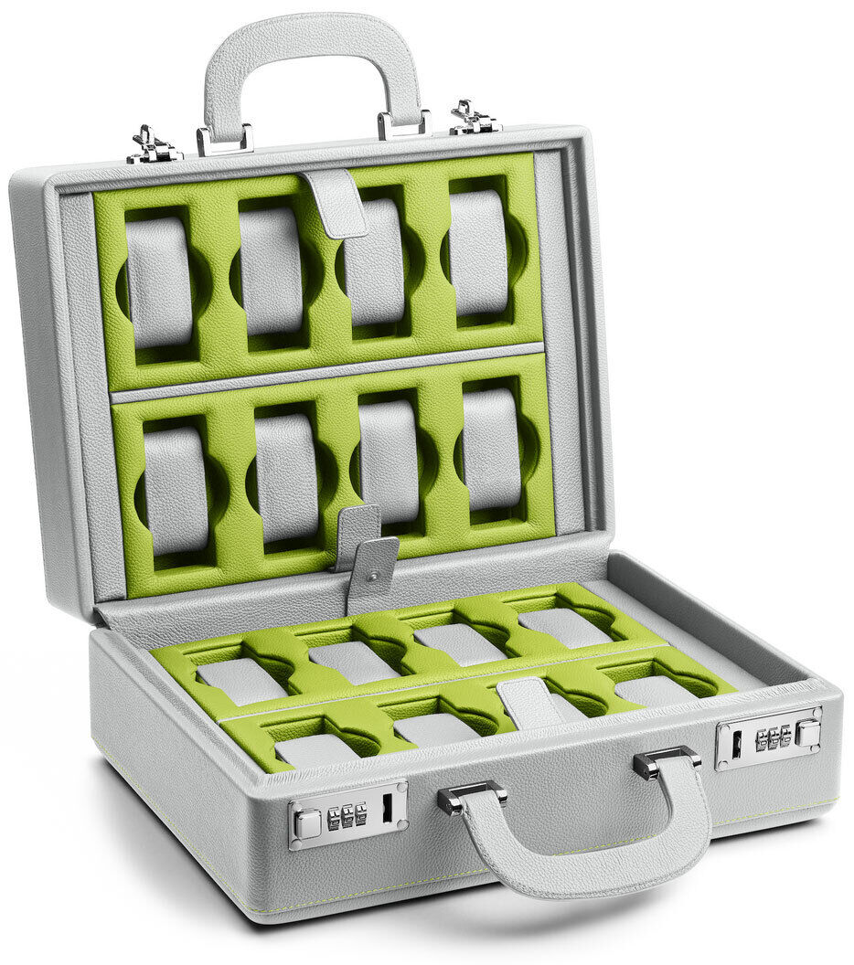 Scatola Del Tempo Valigetta 16 Light Grey and Chartreuse with Handle