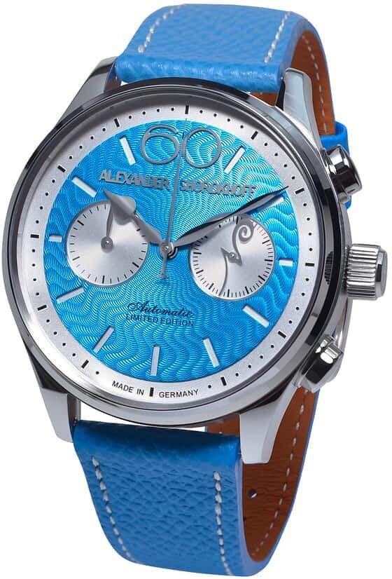 Alexander Shorokhoff Neva Chrono Wavy Guilloché Blue