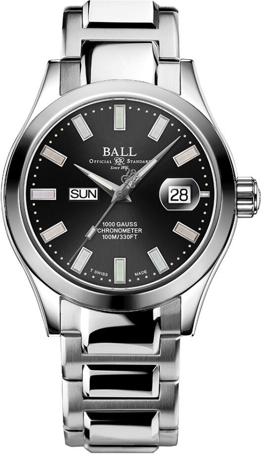 Ball NM9036C-S1C-BKR Engineer III Marvelight Chronometer Day-Date Black Dial Rainbow Tubes
