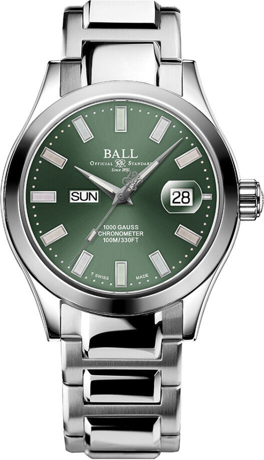 Ball NM9036C-S1C-GRR Engineer III Marvelight Chronometer Day-Date Green Dial Rainbow Tubes