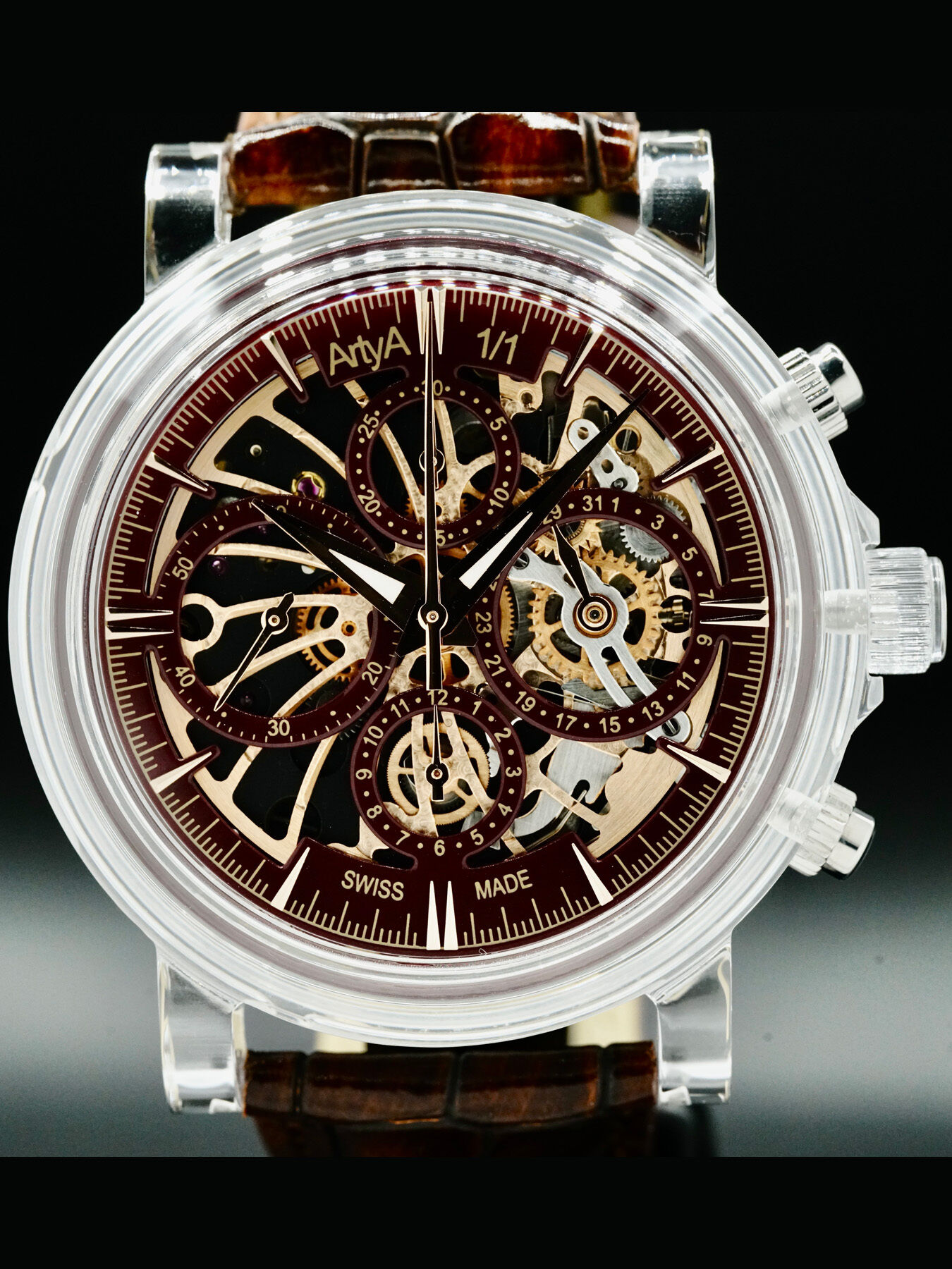 ArtyA Burgundy Red Chrono Crystal