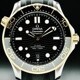 Omega 210.22.42.20.01.001 Seamaster Diver 300M Co-Axial Master Chronometer Black Dial Yellow Gold on Strap image 0 thumbnail