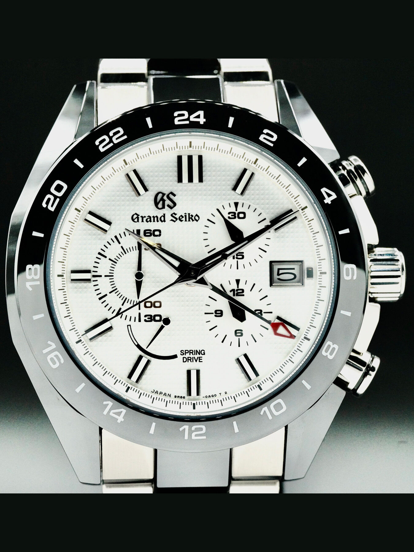 Grand Seiko SBGC221 Spring Drive Auto Chrono GMT White Dial