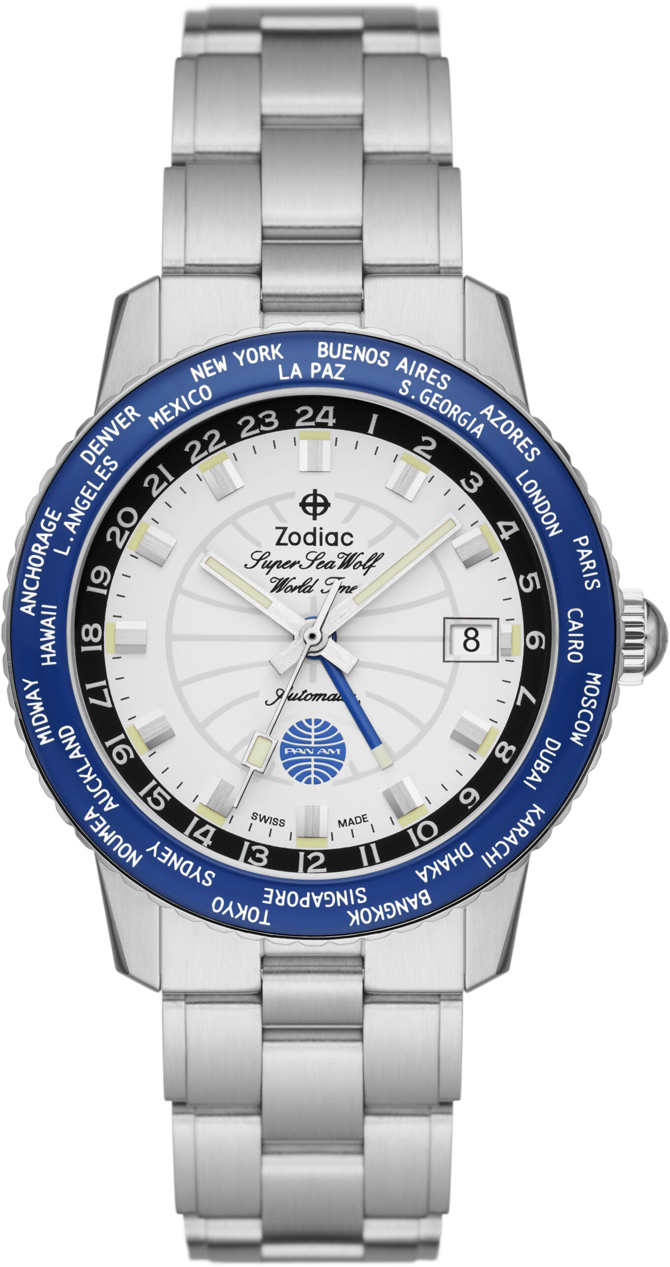 Zodiac ZO9412 Super Sea Wolf 'Pan Am' World Time