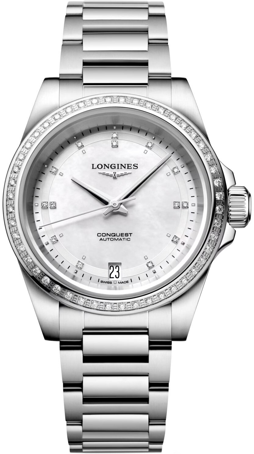 Longines Conquest 2023 L3.430.0.87.6 White Mother-of pearl Dial on Bracelet