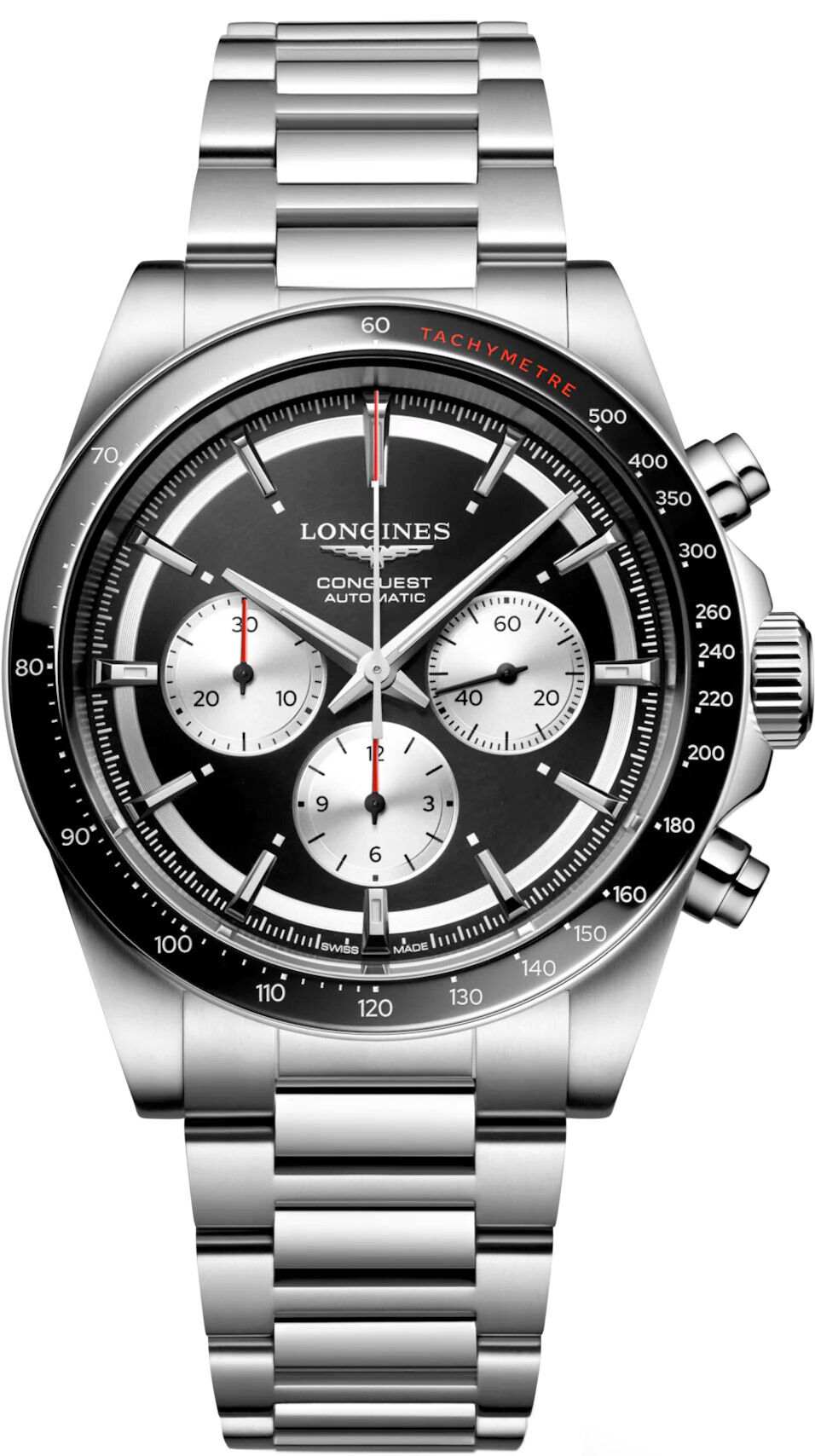 Longines Conquest L3.835.4.52.6 Black Dial on Bracelet