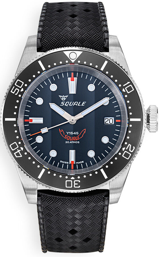 Squale 1545BKBKC.HT 1545 Steel Black on Strap