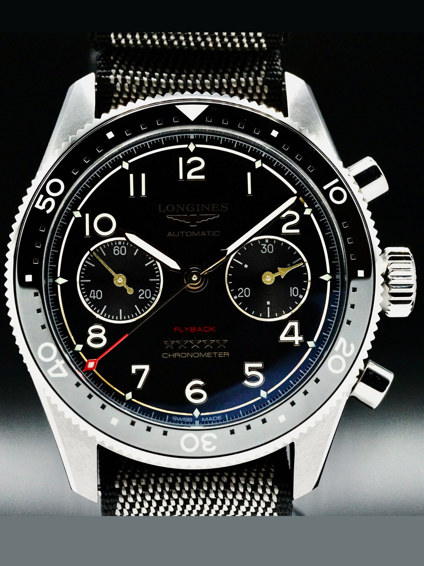 Longines Spirit L3.821.1.53.2 Anthracite Dial on Strap