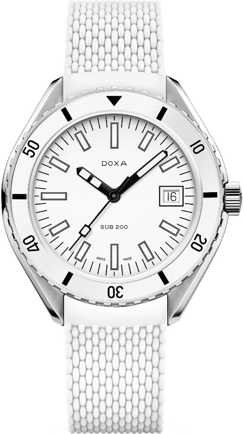 DOXA Sub 200 Whitepearl 799.10.011.23 on Strap