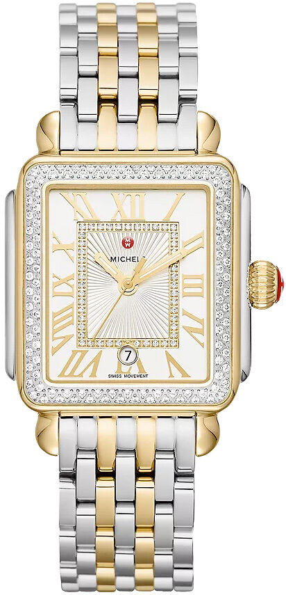 Michele Deco Madison Diamond Two-Tone 18K Gold Diamond Dial Watch MWW06T000144