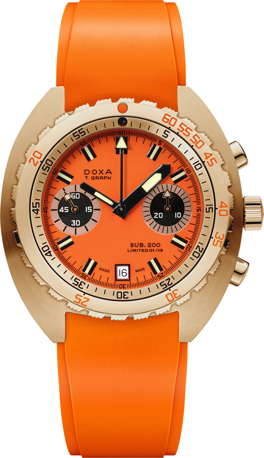 DOXA SUB 200 T.Graph 18k Gold 130th Anniversary Celebration on Strap