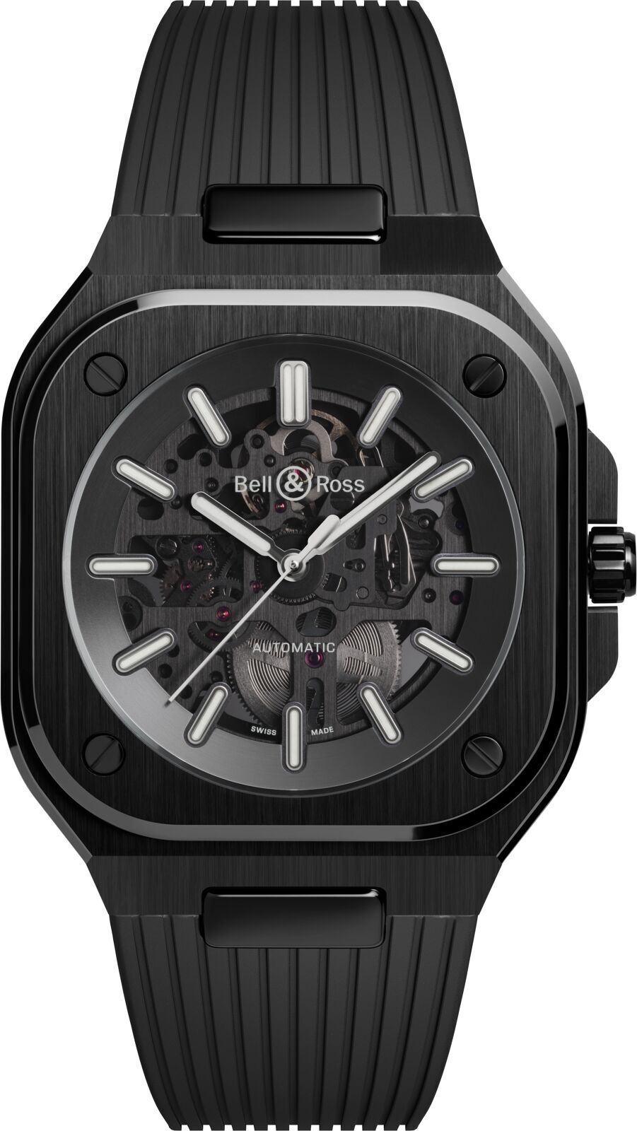 Bell & Ross BR 05 Skeleton Black Ceramic on Rubber Strap
