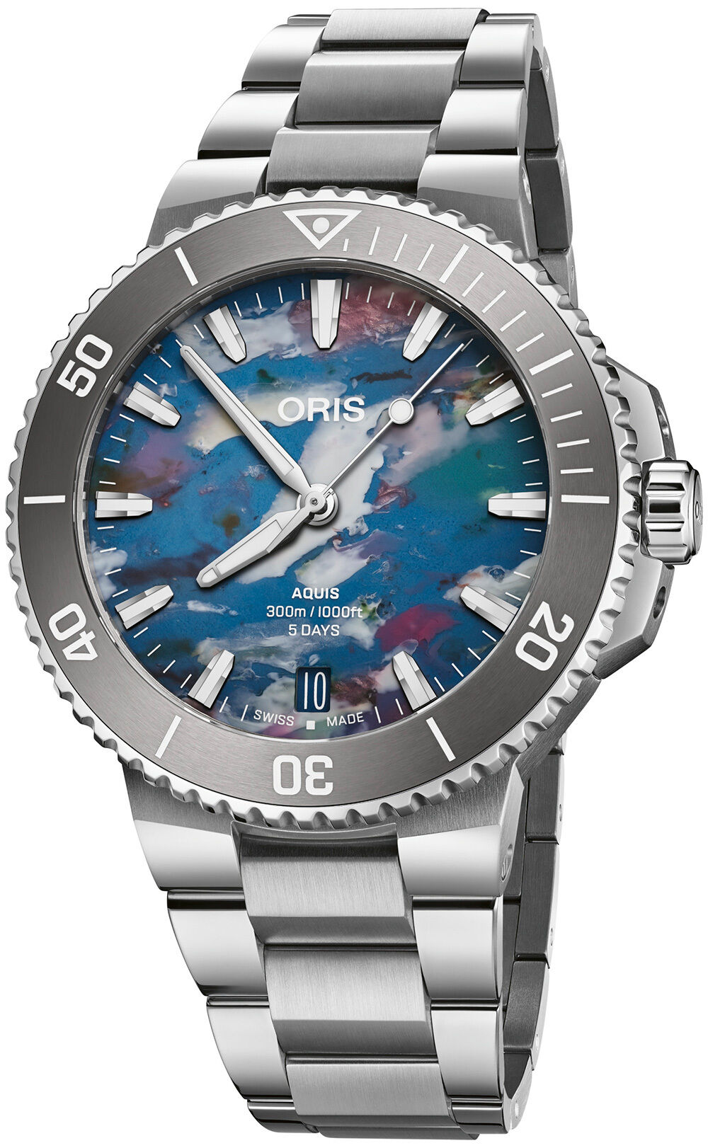 Oris Aquis Date Upcycle Calibre 400 Multicoloured Dial on Bracelet
