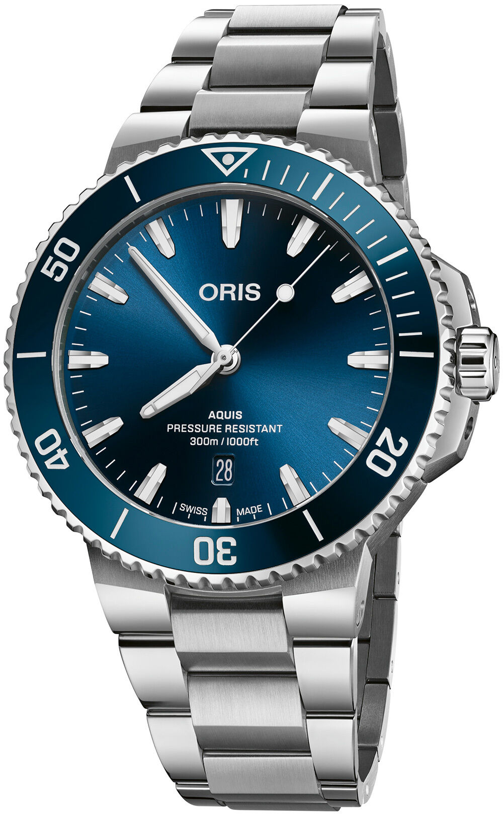 Oris Aquis Date Blue Dial on Bracelet