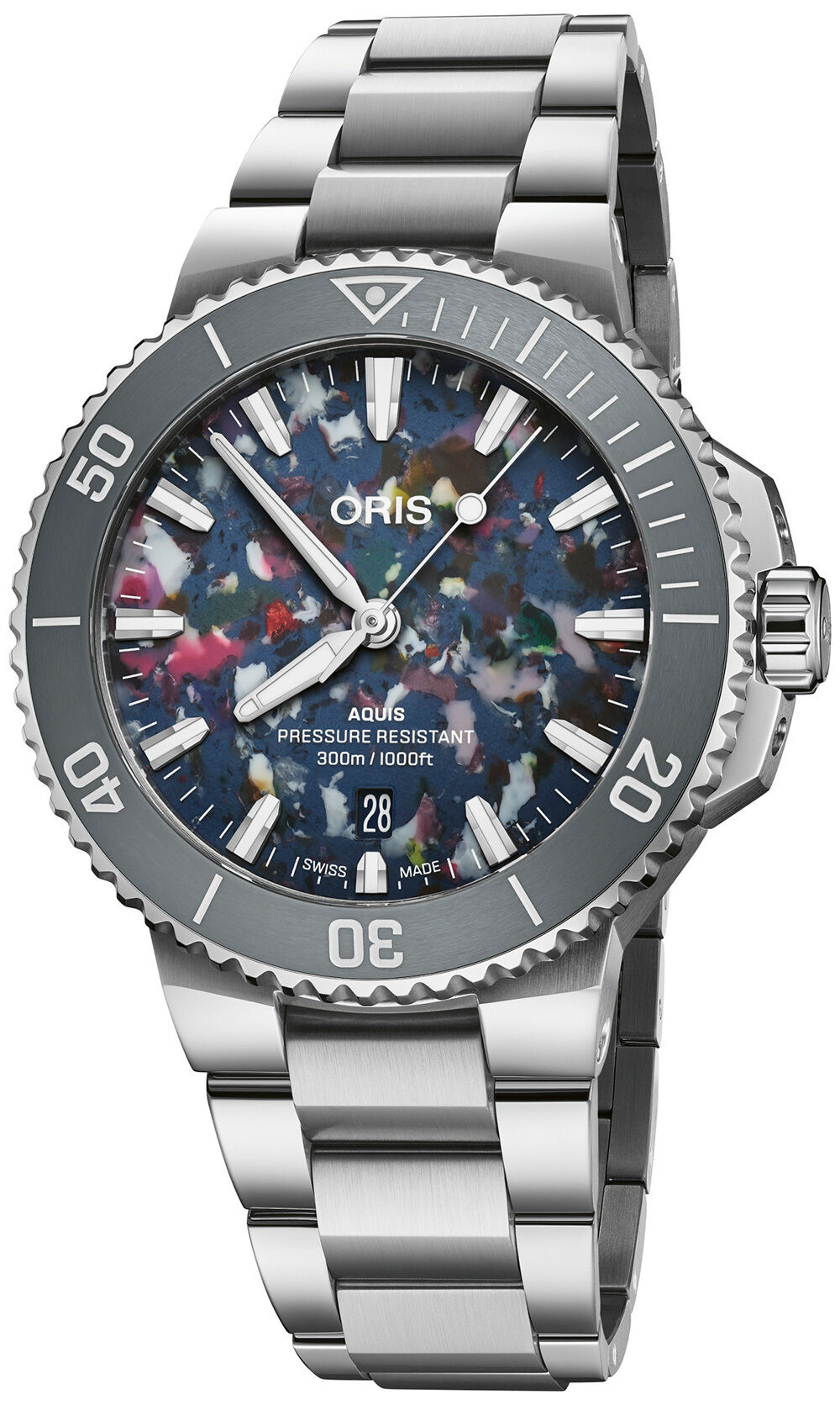 Oris Aquis Date Upcycle Multicoloured Dial on Bracelet
