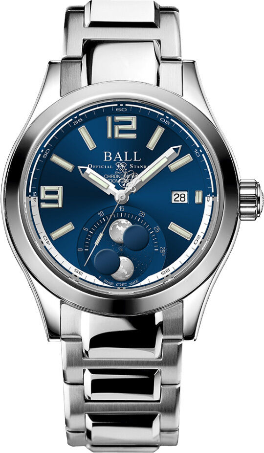 Ball Engineer II Moon Phase Chronometer 41mm Navy Blue Dial on Bracelet