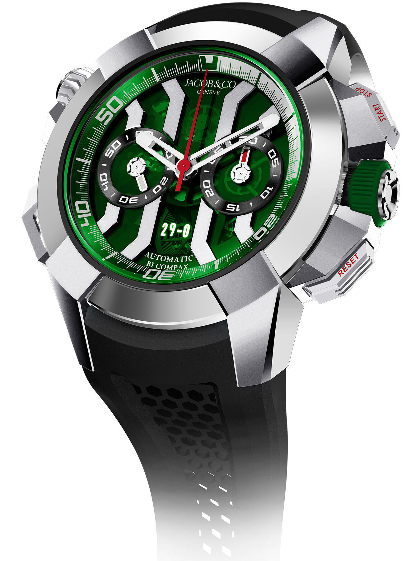 Jacob & Co. Epic X Chrono Khabib Titanium Green on Strap