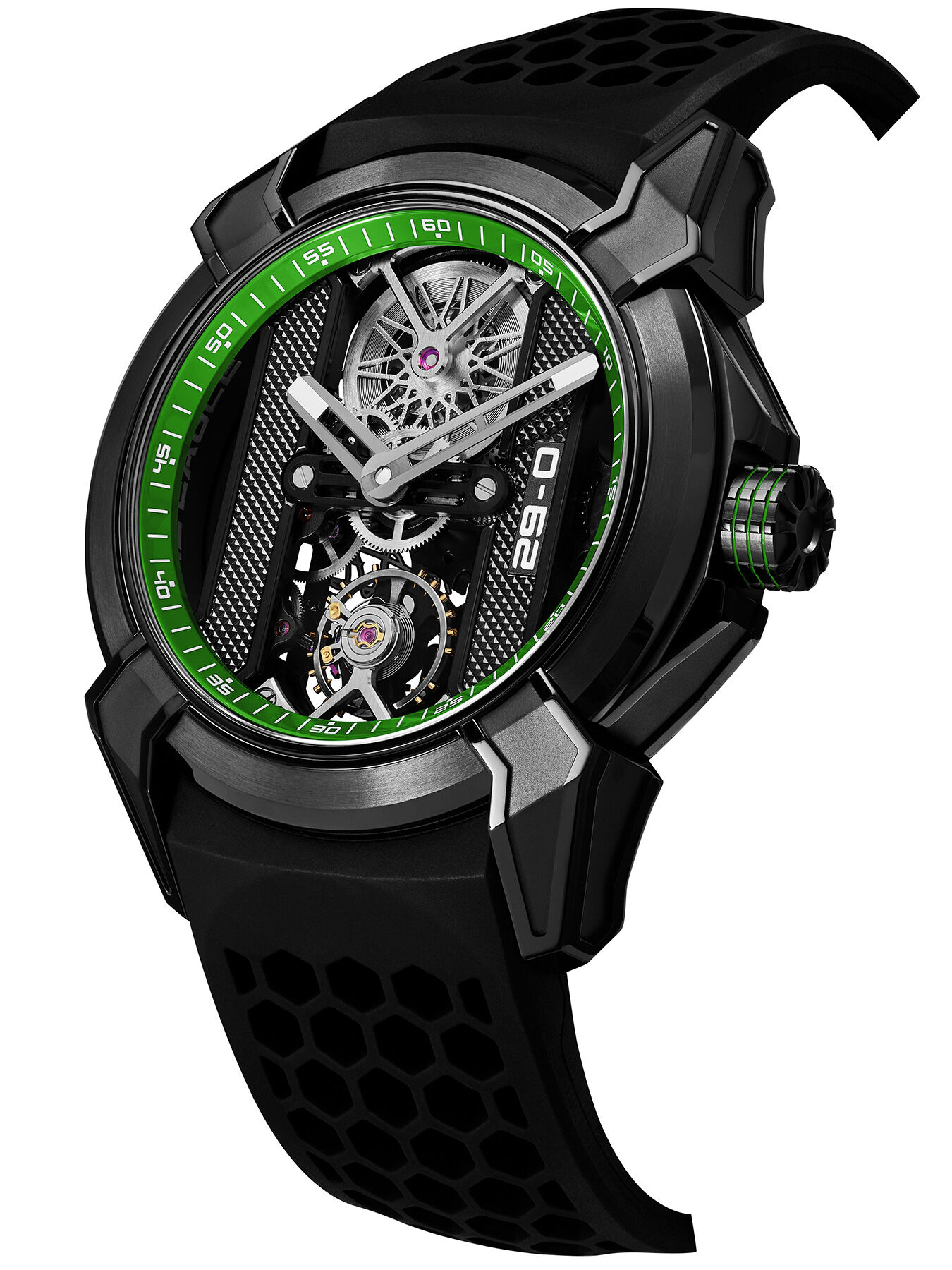 Jacob & Co. Epic X Skeleton Khabib Titanium Green on Strap