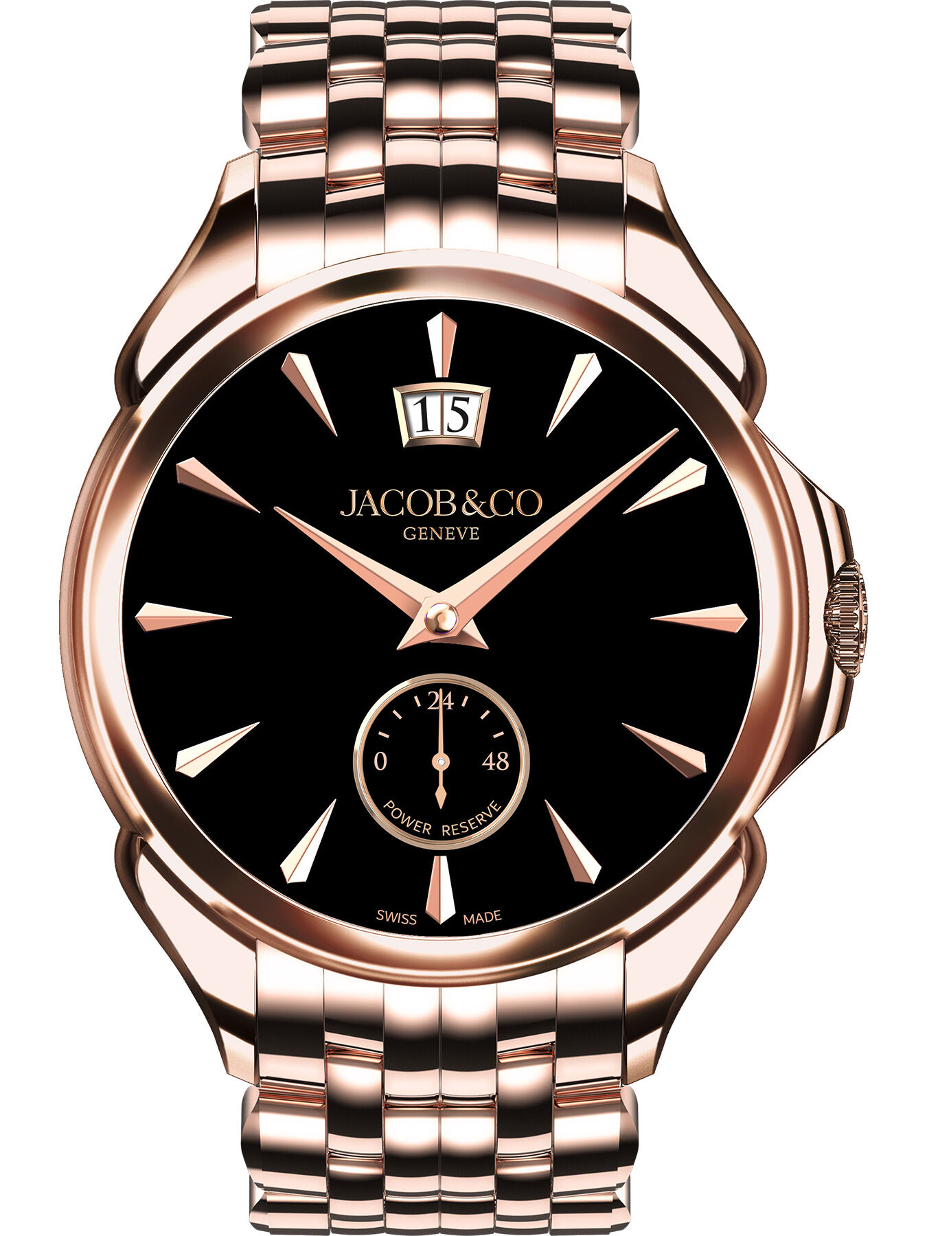 Jacob & Co. Palatial Classic Rose Gold Onyx Black on Bracelet