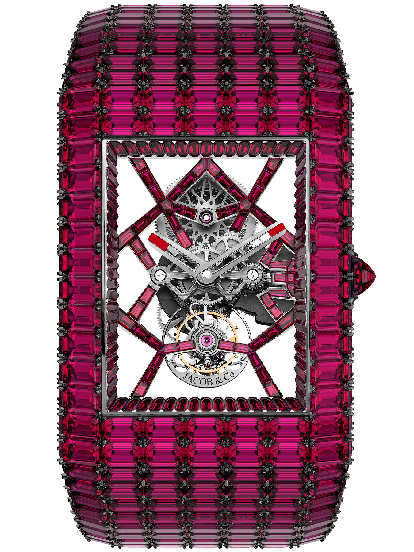 Jacob & Co. Billionaire III Rubies White Gold on Bracelet