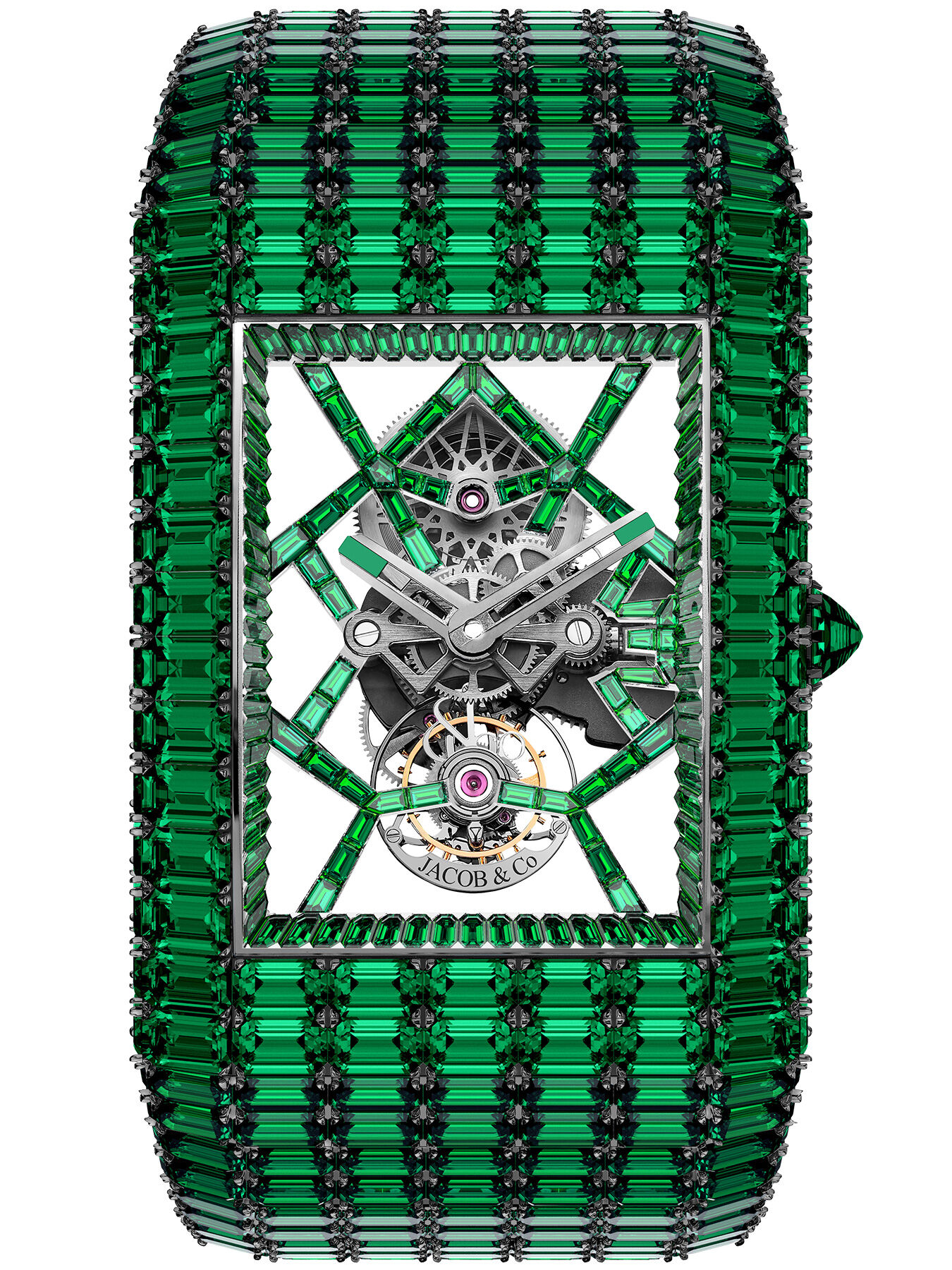 Jacob & Co. Billionaire III Emeralds White Gold on Bracelet