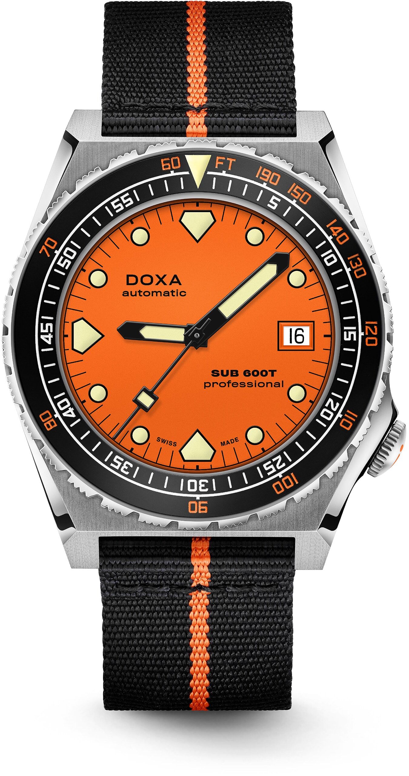 DOXA Sub 600T Professional 861.10.351.34-N on Black/Orange NATO Strap​