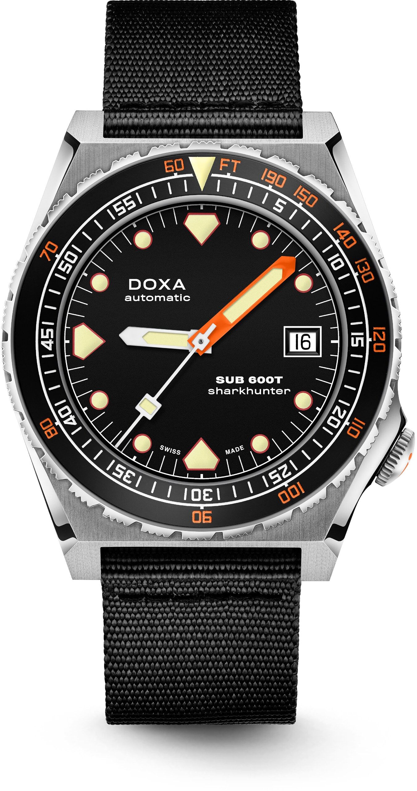 DOXA Sub 600T Sharkhunter 861.10.101.20-N on Black NATO Strap
