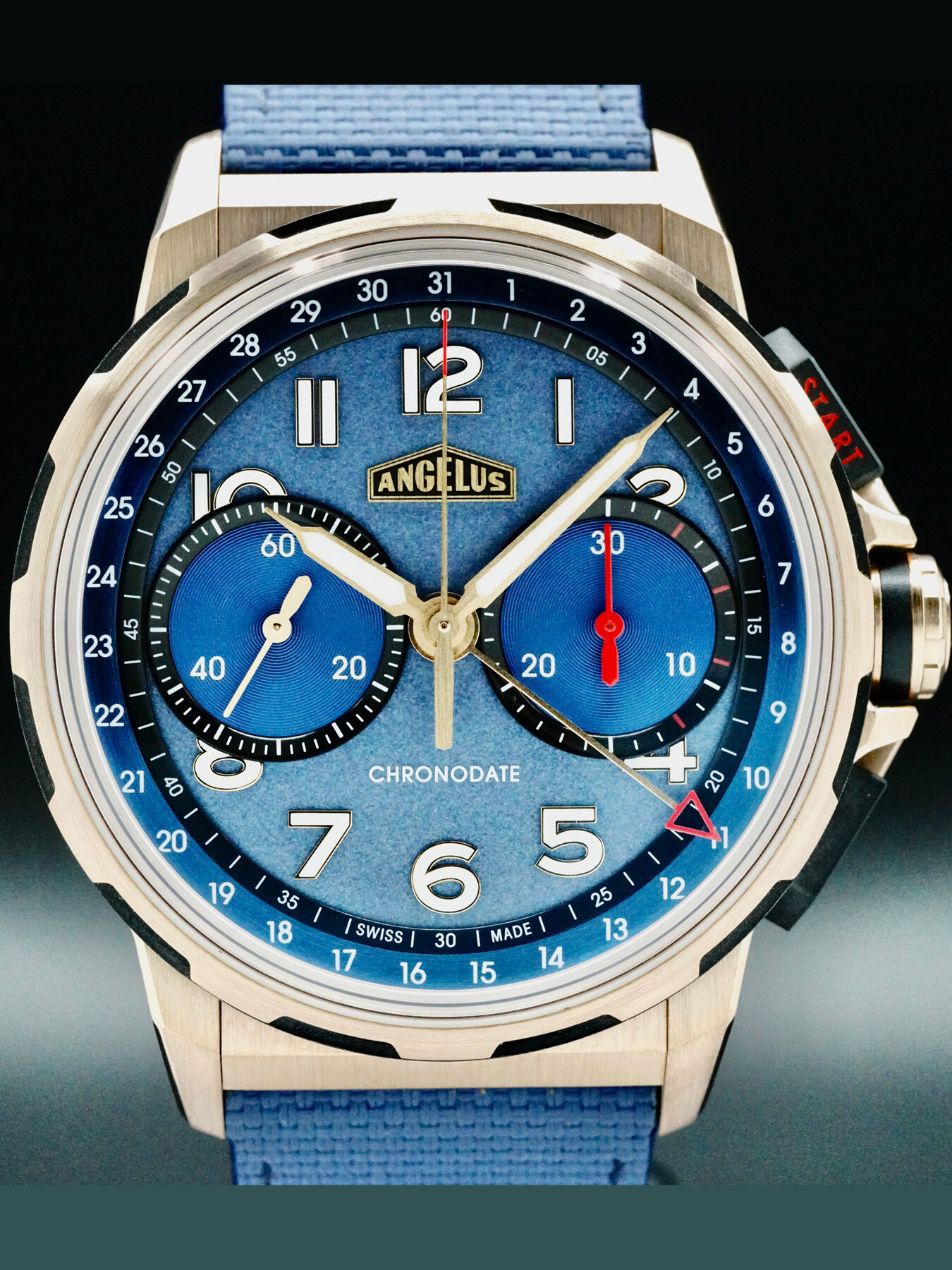 Angelus 0CDZE.U02A.K009H Chronodate Gold Blue
