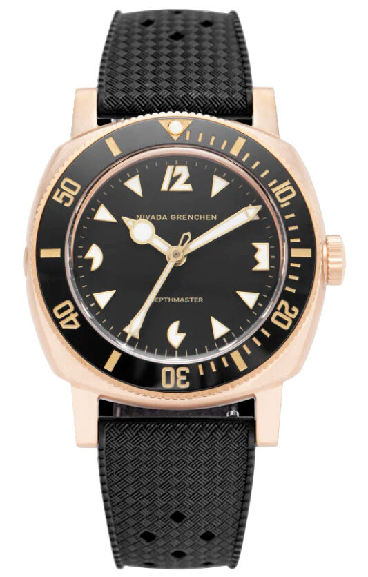 Nivada Grenchen 14123A01 Depthmaster  Bronze on Rubber Strap