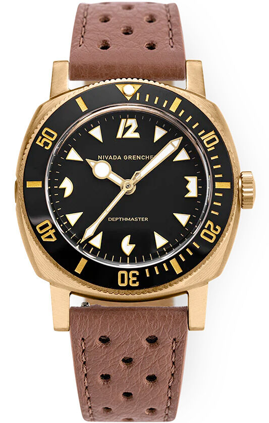 Nivada Grenchen 14123A23 Depthmaster Bronze Black Dial on Strap